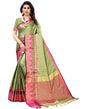 Pastel Green Cotton Silk Geometric Saree | Sudathi
