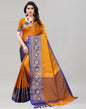 Mustard Yellow Cotton Silk Geometric Saree | Sudathi