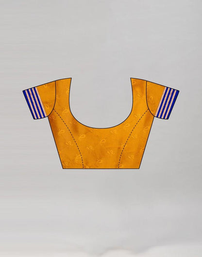 Mustard Yellow Cotton Silk Geometric Saree | Sudathi