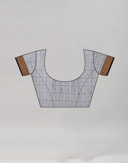 Grey Cotton Silk Geometric Saree | Sudathi