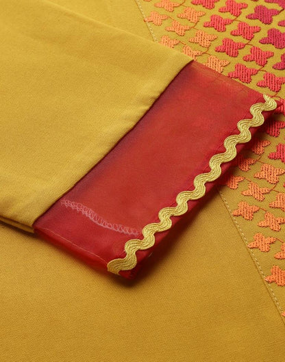 Mustard Kurti With Pant And Dupatta | Leemboodi