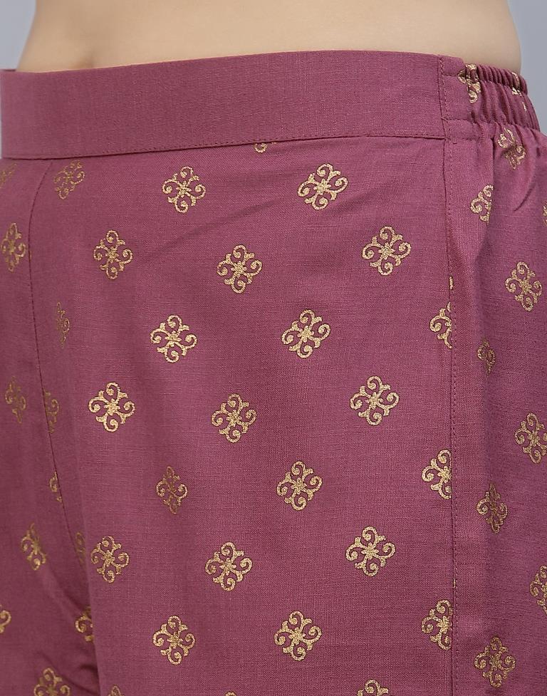 Onion Pink Kurti With Pant And Dupatta | Leemboodi