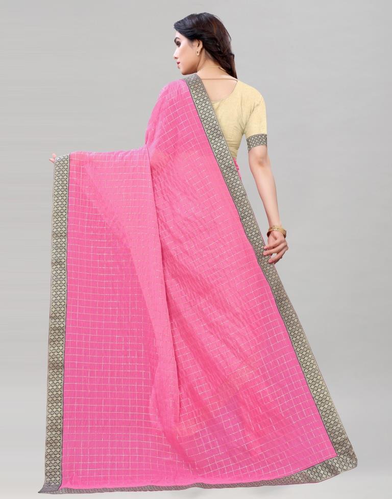 Pink Coloured Poly Cotton Woven Saree | Sudathi