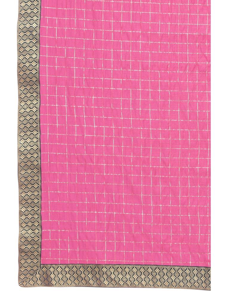 Pink Coloured Poly Cotton Woven Saree | Sudathi