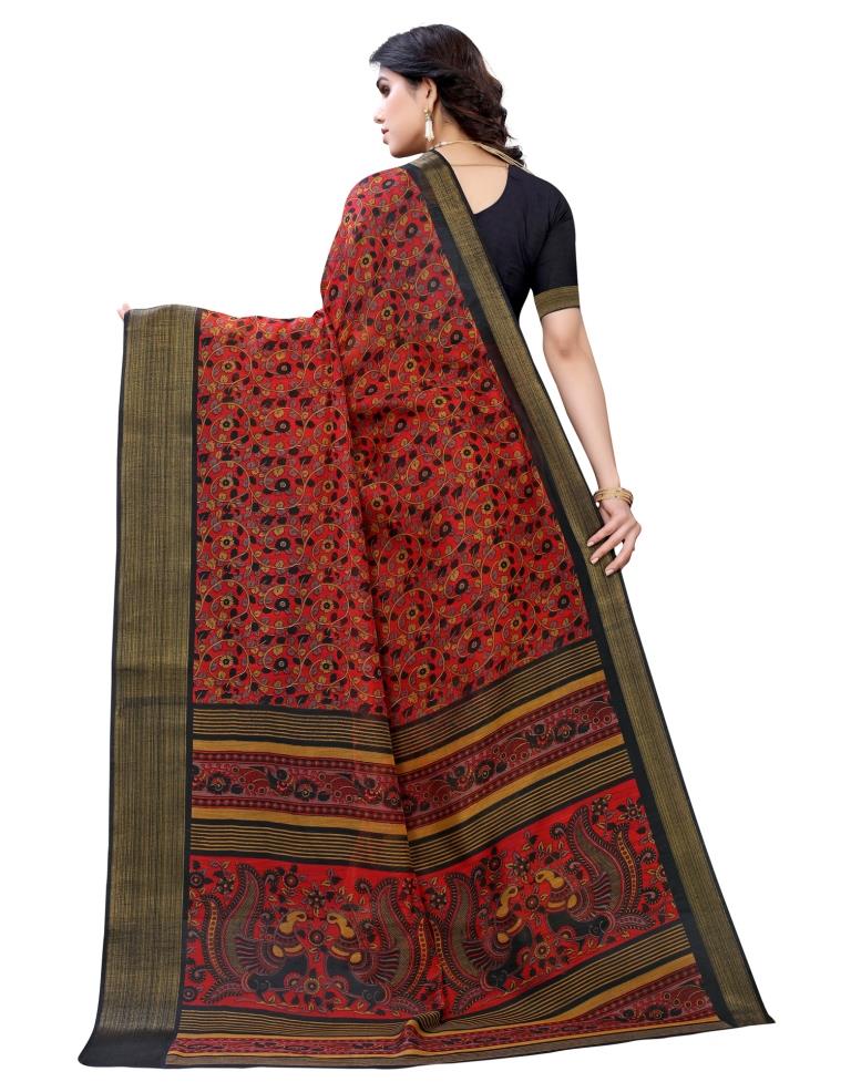 Multicolored Poly Cotton Floral Printed Casual saree | Sudathi