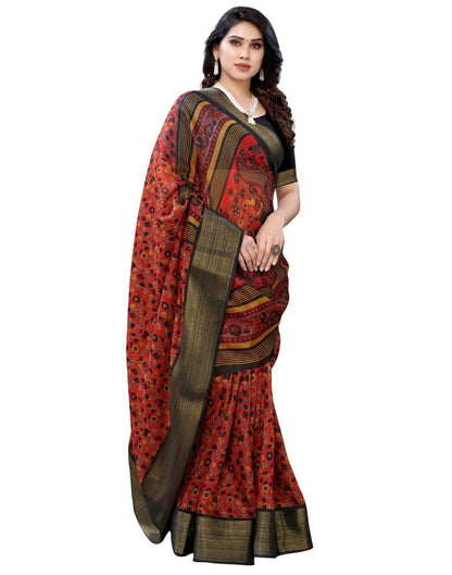 Multicolored Poly Cotton Floral Printed Casual saree | Sudathi