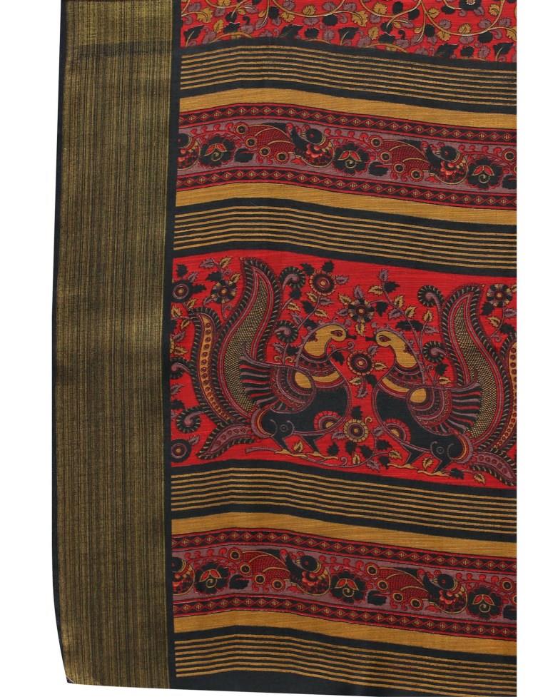 Multicolored Poly Cotton Floral Printed Casual saree | Sudathi