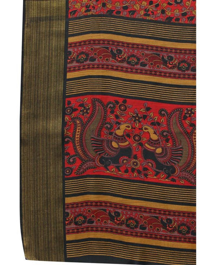 Multicolored Poly Cotton Floral Printed Casual saree | Sudathi