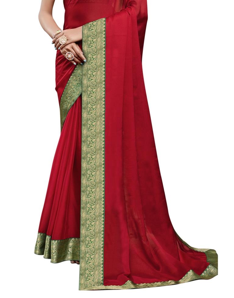 Eye Catching Red Printed Saree | Sudathi