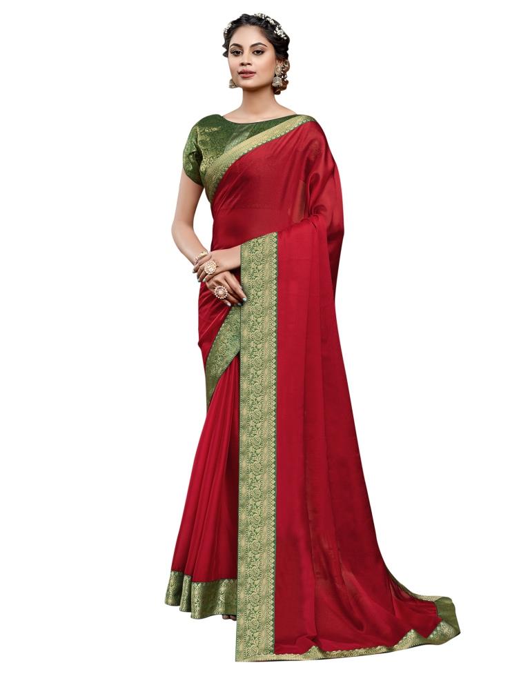 Eye Catching Red Printed Saree | Sudathi
