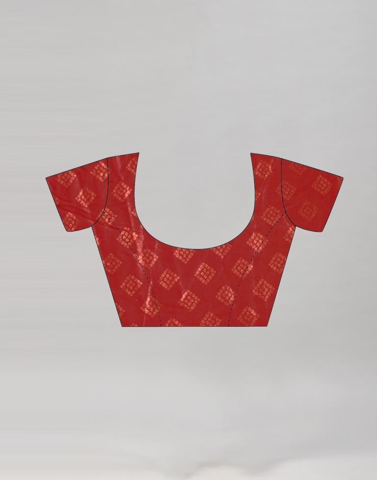 Red Bandhani Printed Saree | Sudathi