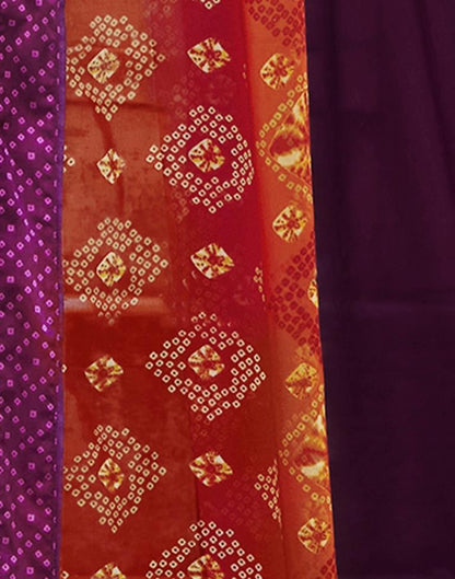 Definitive Wine Bandhani Printed Saree | Sudathi