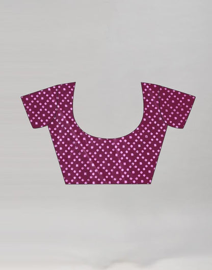 Definitive Wine Bandhani Printed Saree | Sudathi