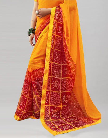 Decent Yellow Bandhani Saree | Sudathi