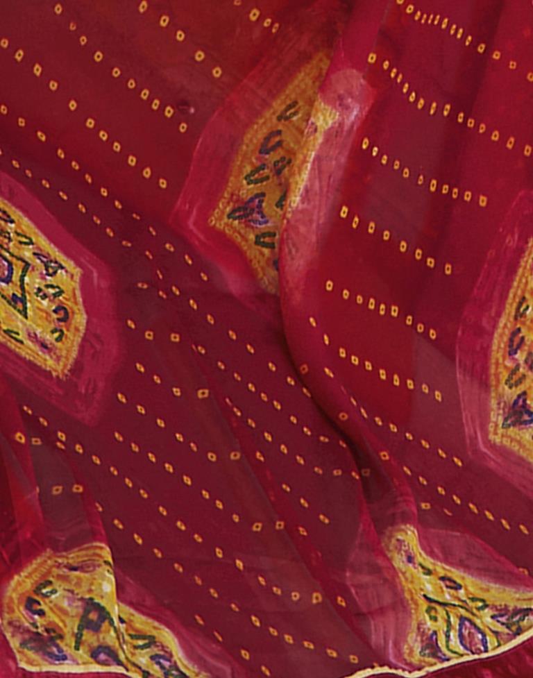 Exquisite Red Bandhani Saree | Sudathi