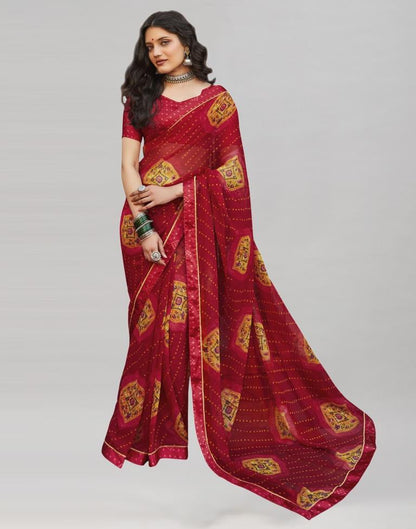 Exquisite Red Bandhani Saree | Sudathi
