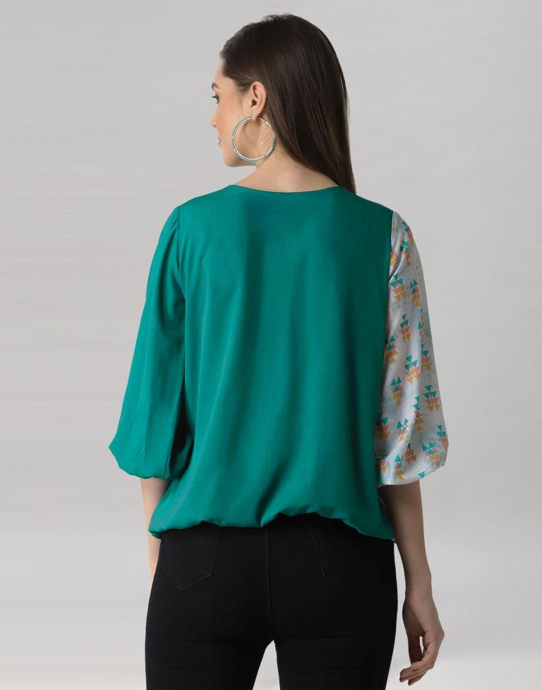 Rama Coloured Crepe Printed Top | Leemboodi