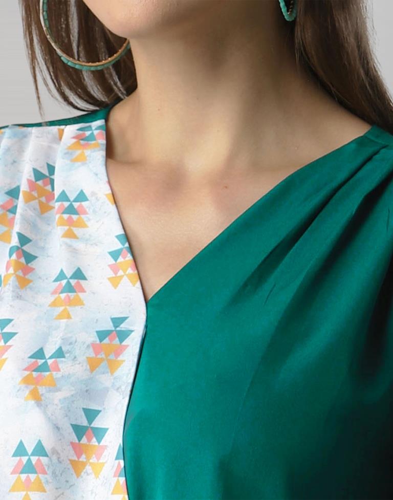 Rama Coloured Crepe Printed Top | Leemboodi