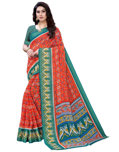 Orange Cotton Patola Saree | Sudathi