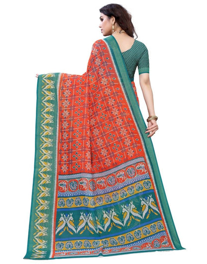 Orange Cotton Patola Saree | Sudathi