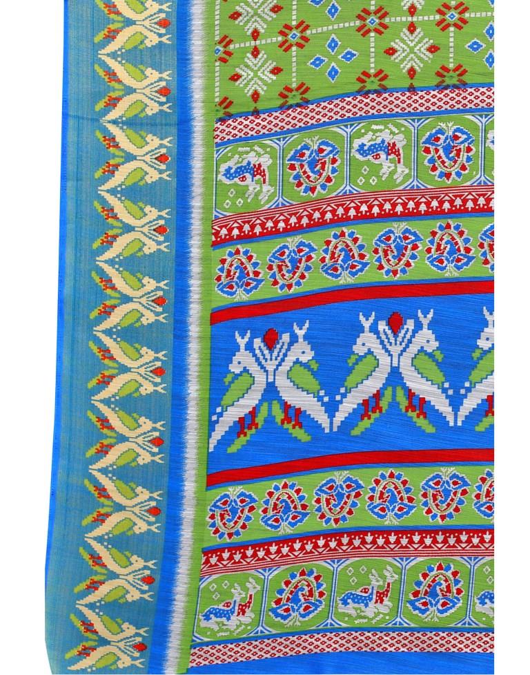 Pear Green Cotton Patola Saree | Sudathi