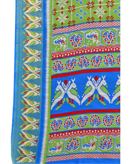 Pear Green Cotton Patola Saree | Sudathi