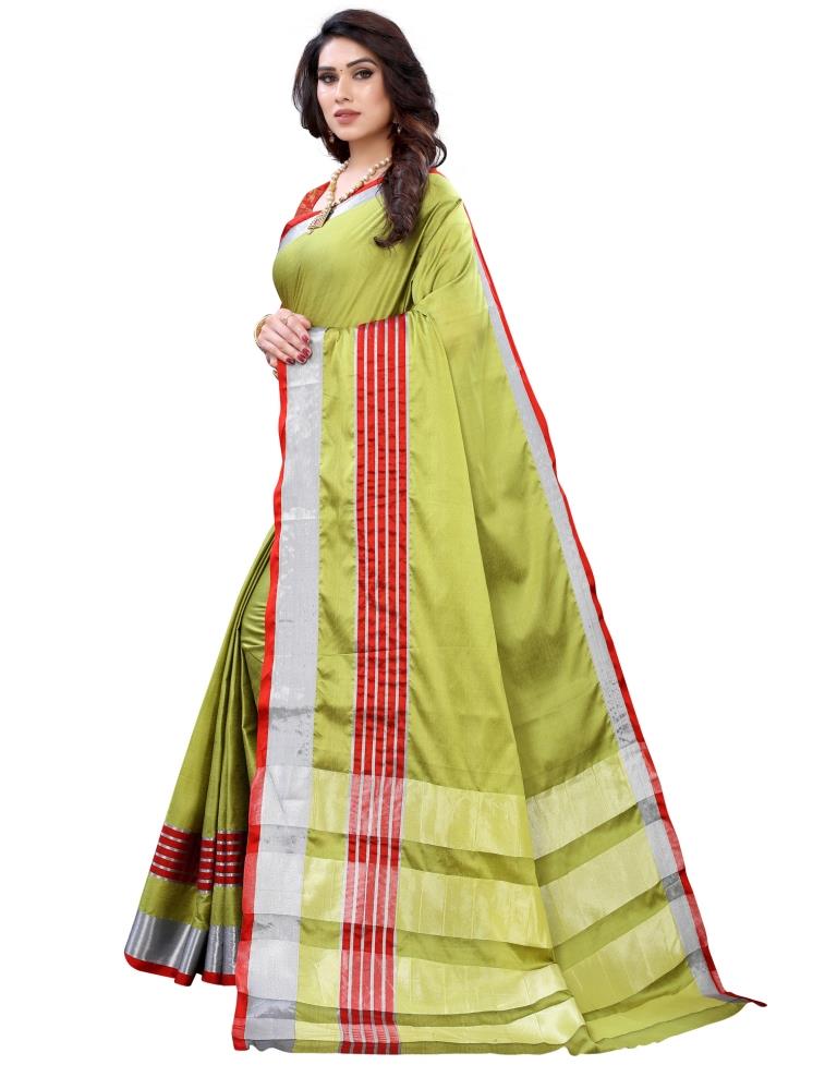 Green Hand Woven Silk Saree | Sudathi