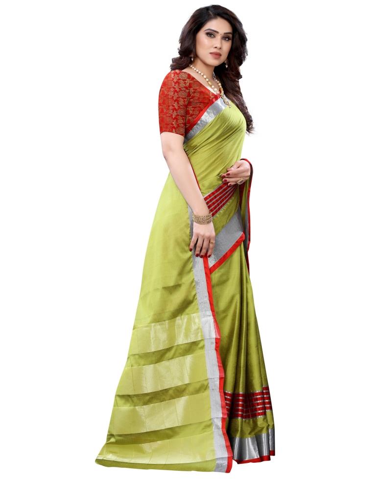 Green Hand Woven Silk Saree | Sudathi