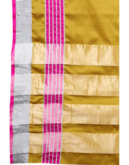 Mustard Yellow Hand Woven Silk Saree | Sudathi
