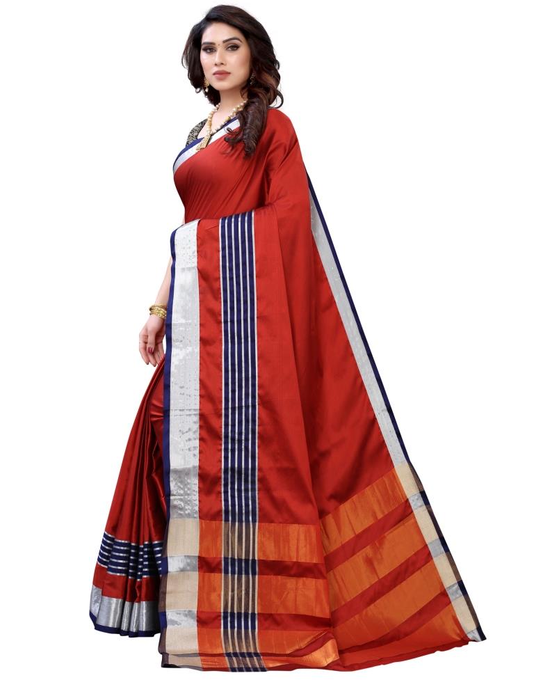 Maroon Hand Woven Silk Saree | Sudathi