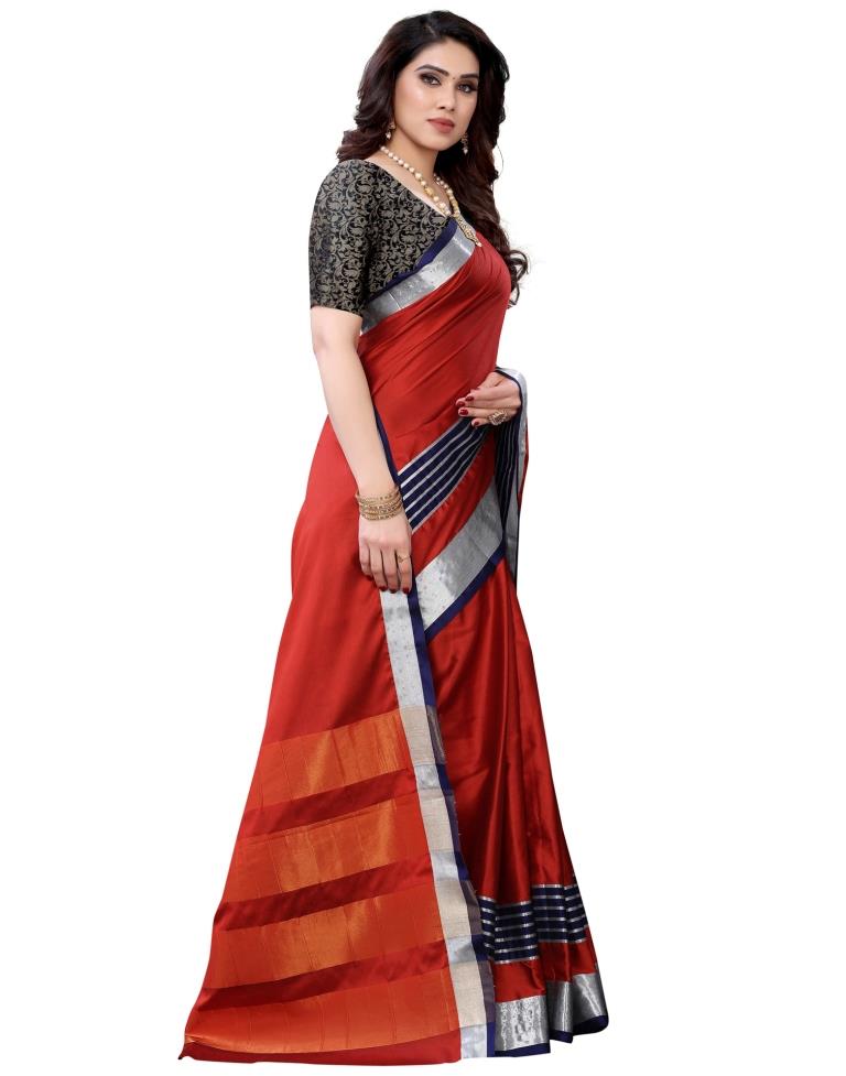 Maroon Hand Woven Silk Saree | Sudathi
