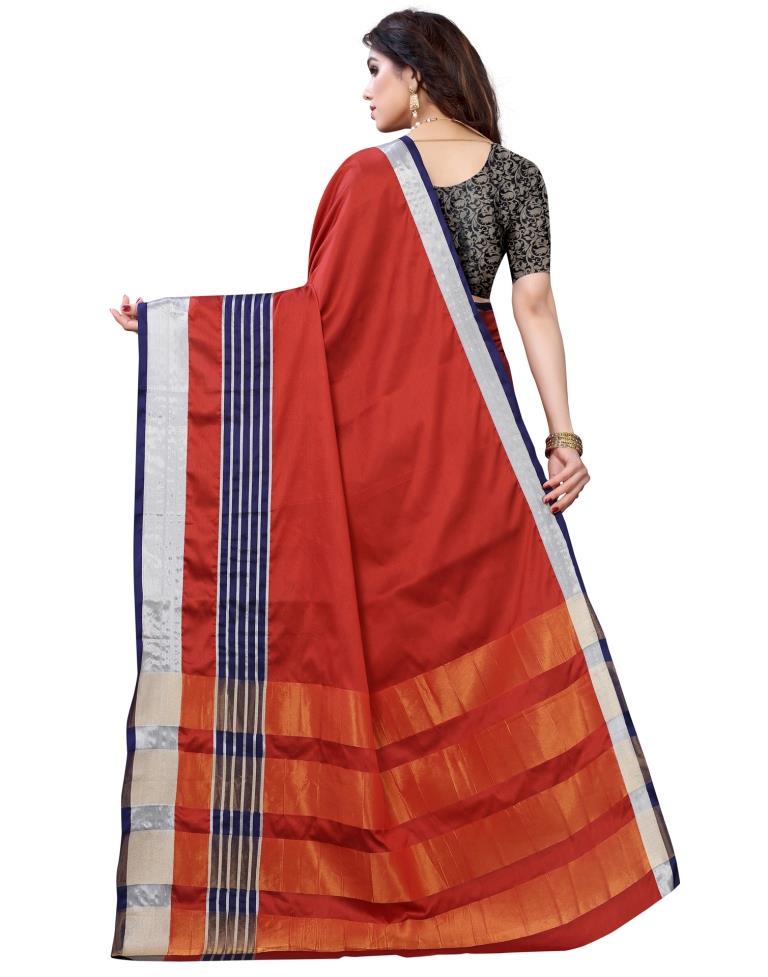Maroon Hand Woven Silk Saree | Sudathi