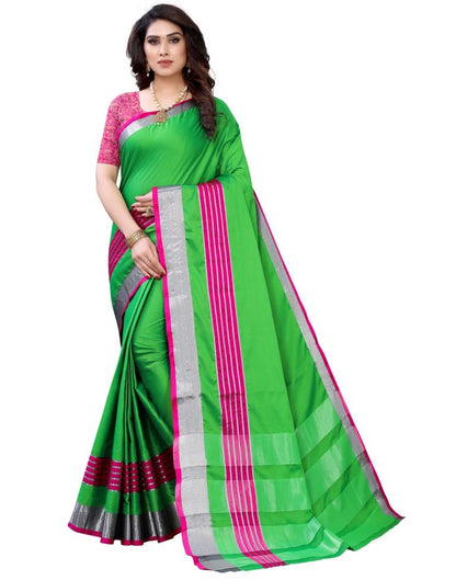 Neon Green Hand Woven Silk Saree | Sudathi