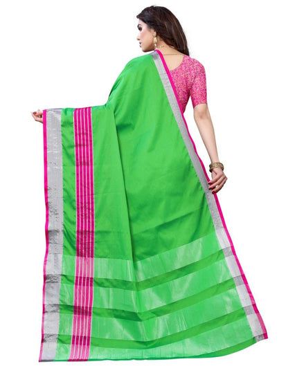 Neon Green Hand Woven Silk Saree | Sudathi