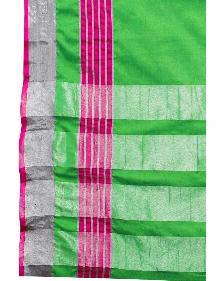 Neon Green Hand Woven Silk Saree | Sudathi