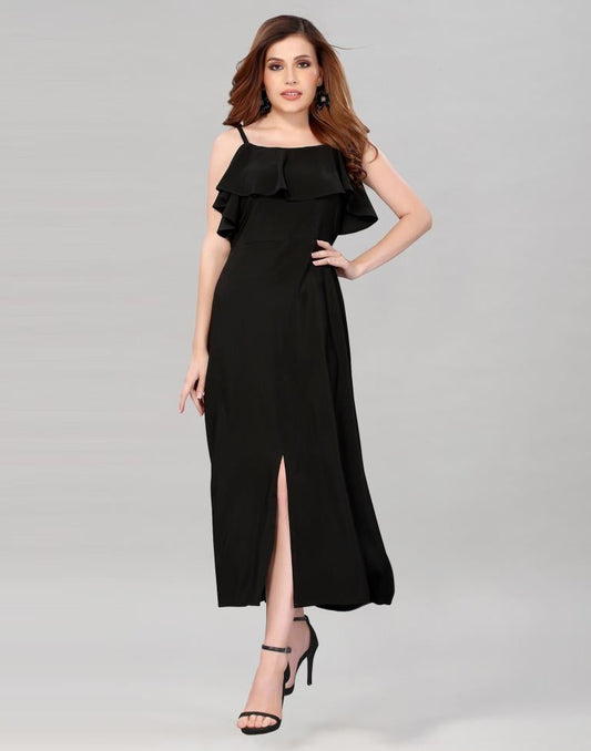 Exclusive Black Slit Dress | Leemboodi