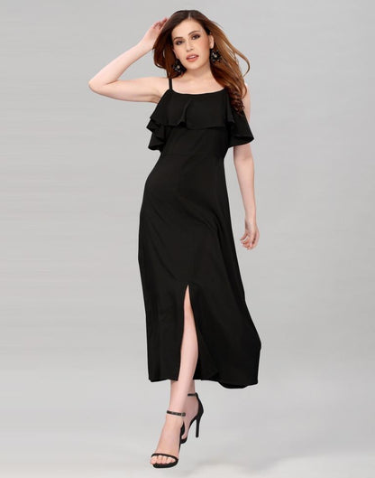 Exclusive Black Slit Dress | Leemboodi