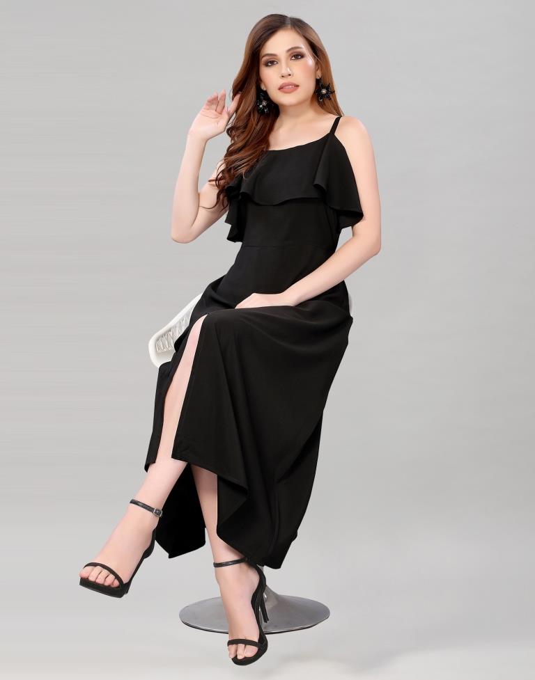 Exclusive Black Slit Dress | Leemboodi