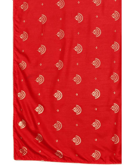 Divine Red Silk Foil Printed Saree | Sudathi