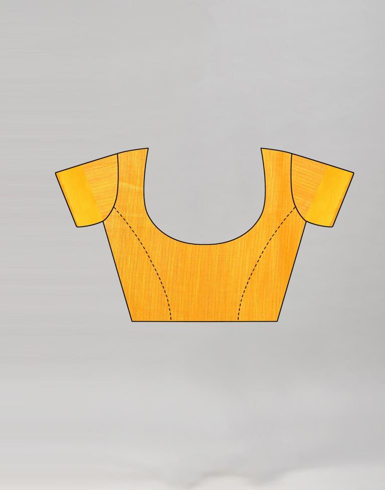 Turmeric Yellow Coloured Poly Cotton Bird Printed Saree | Sudathi