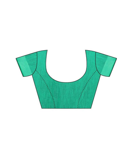 Green Coloured Poly Cotton Bird Printed Printed Casual saree | Sudathi