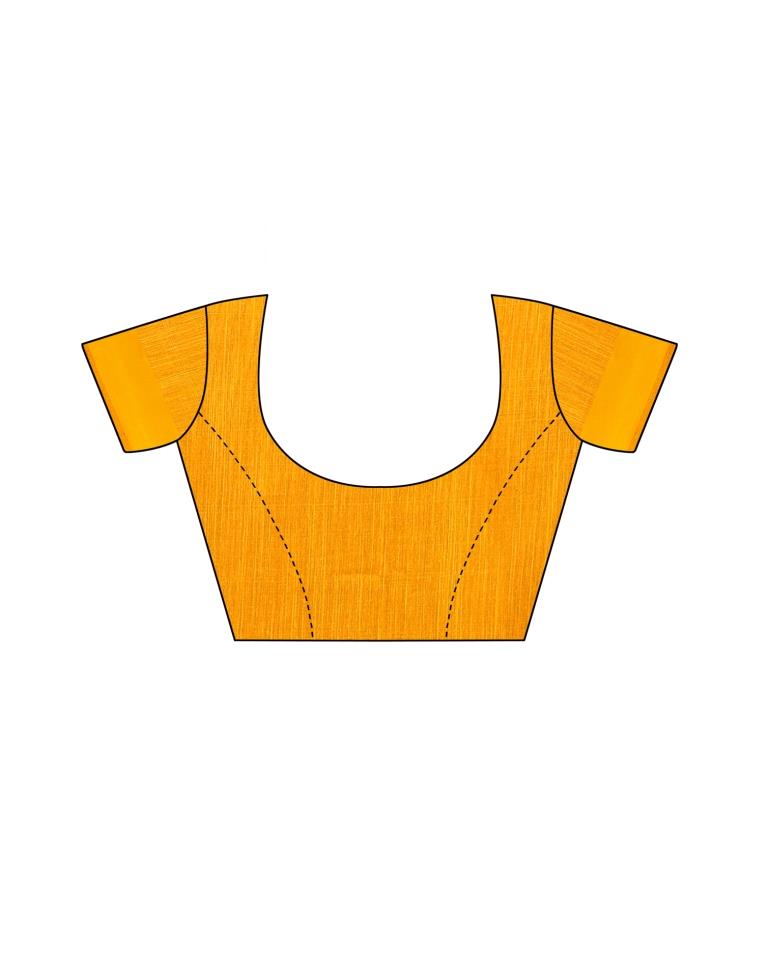 Turmeric Yellow Coloured Poly Cotton Bird Printed Printed Casual saree | Sudathi