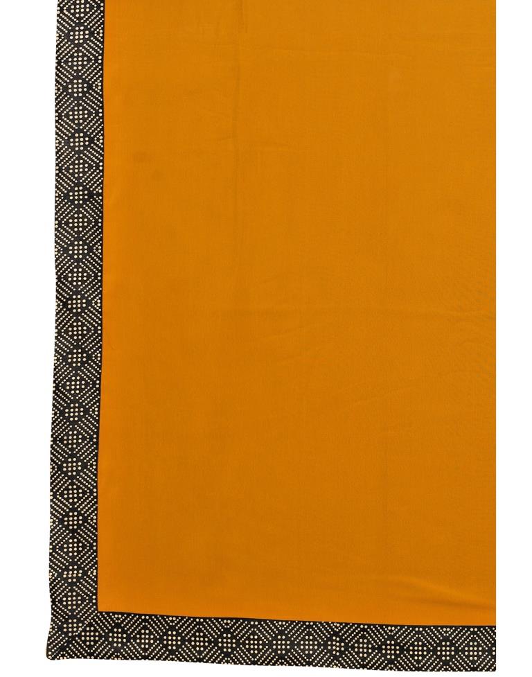 Mustard Yellow Coloured Georgette Plain Casual saree | Sudathi