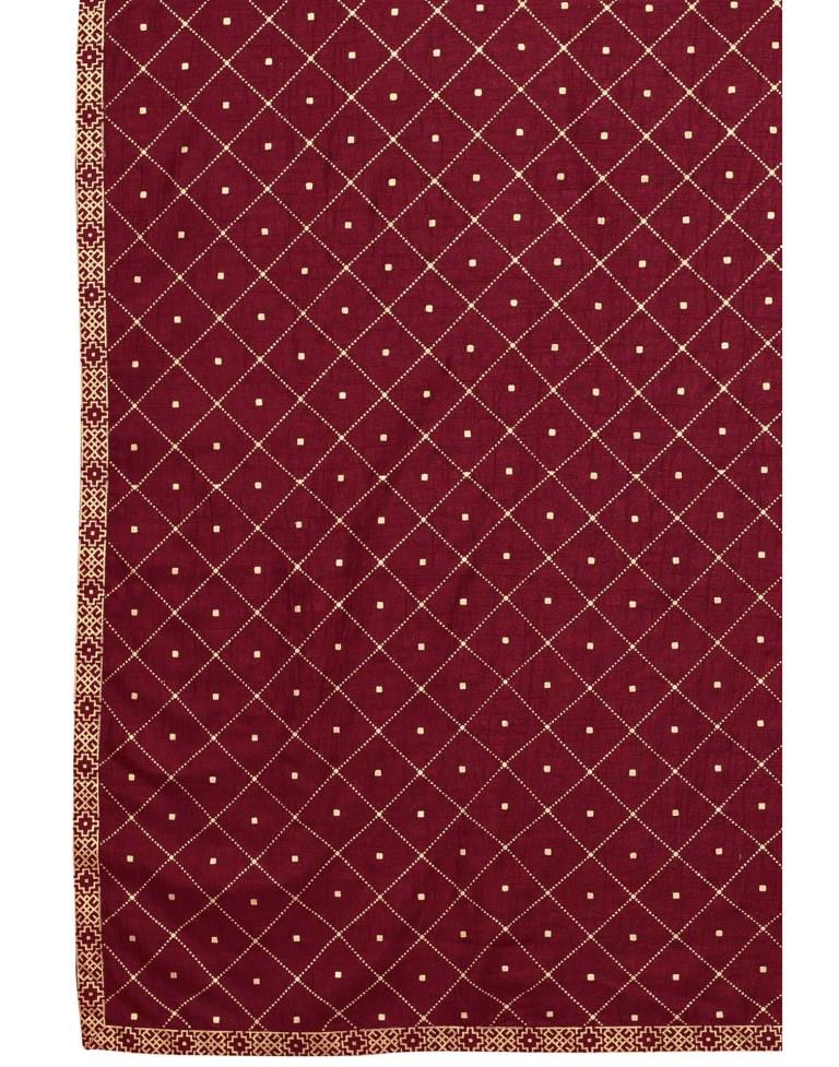 Maroon Coloured Poly Silk Printed Casual saree | Sudathi