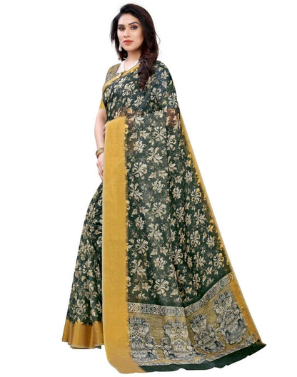 Grey Cotton Printed Saree | Sudathi