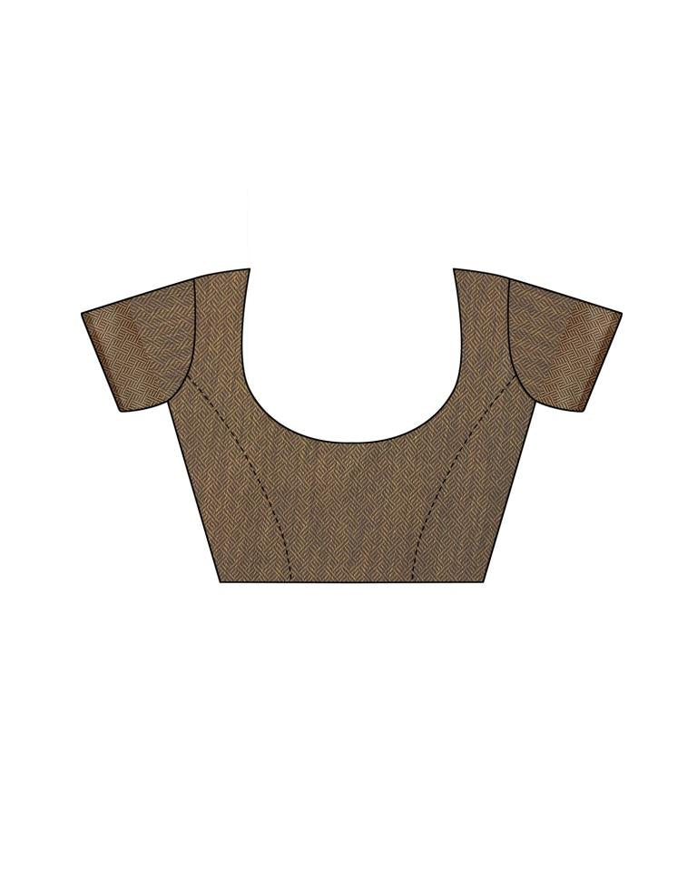 Peach Cotton Printed Saree | Sudathi