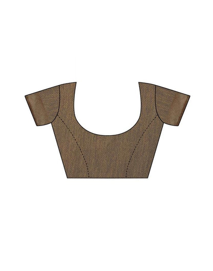 Peach Cotton Printed Saree | Sudathi