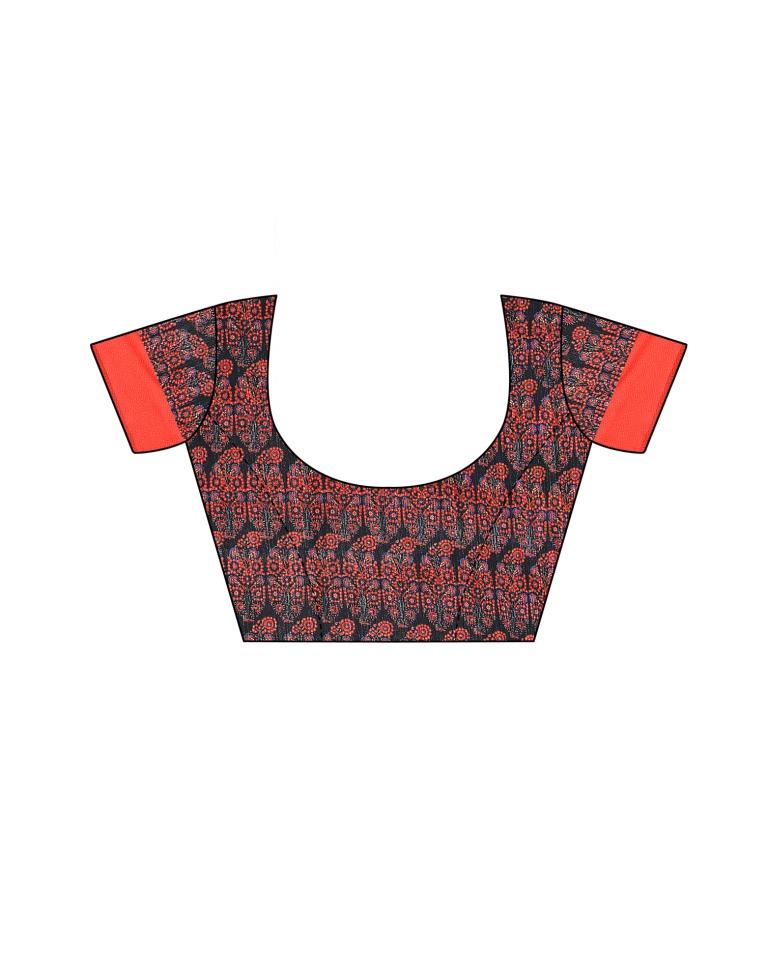 Cream Cotton Printed Saree | Sudathi