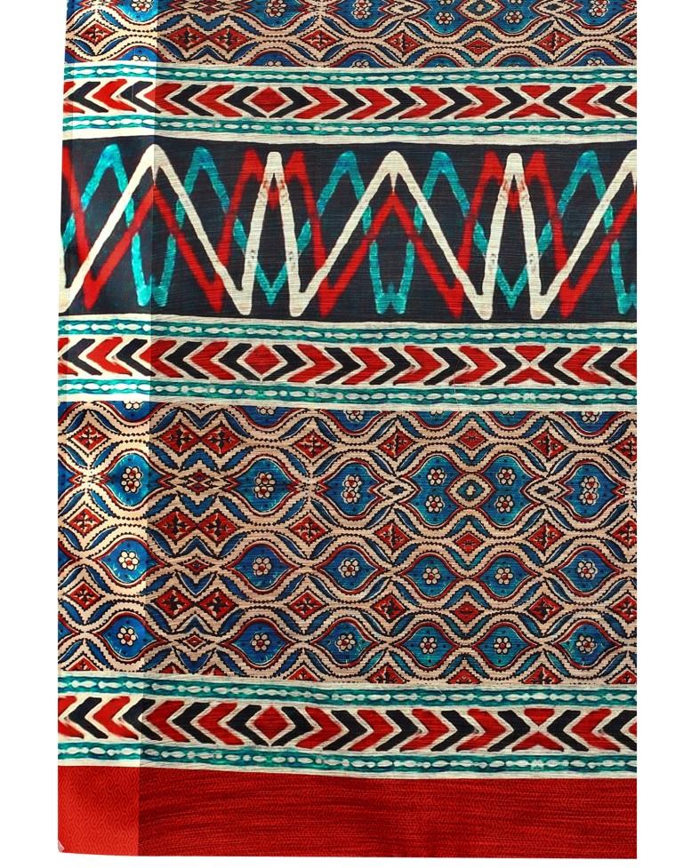 Cream Cotton Printed Saree | Sudathi