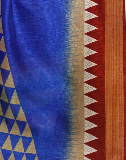 Blue Cotton Printed Saree | Sudathi